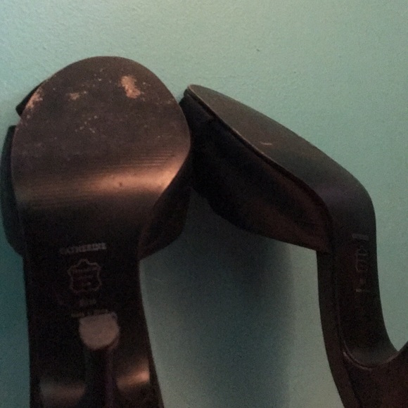 BLACK PARTY HEELS WITH SILVER DECAL fancy party dance shoes decor elegant shiny - Picture 4 of 5